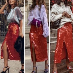 Renaissance Collection by Red Zipper Wearhouse (Orange Sequins Skirt)